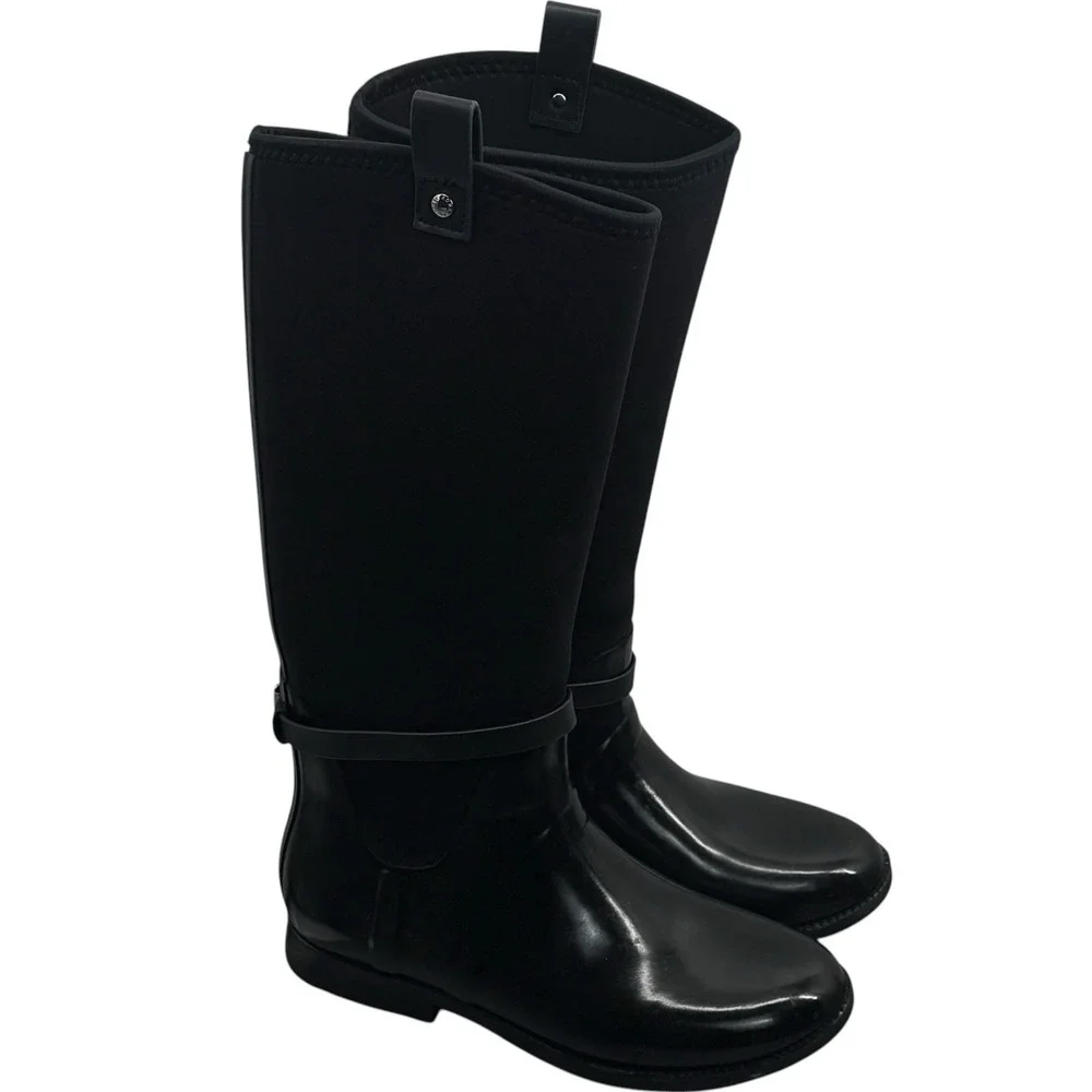 Michael Kors‎ Charm Stretch Calf Black Rain Boots Capsule Comfort Utility 9